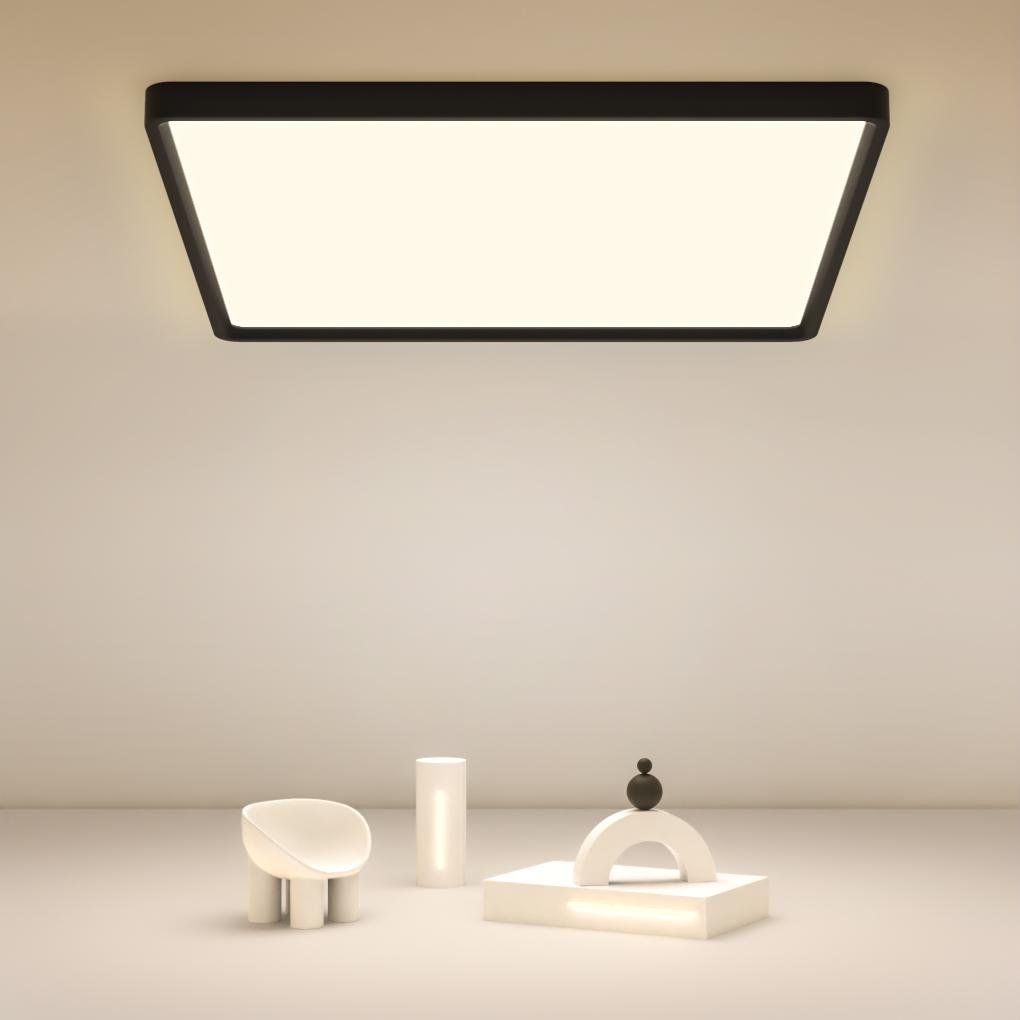 Modern Flat Industrial Black Flush Mount Ceiling Lights for Kitchen Dining Room Lighting